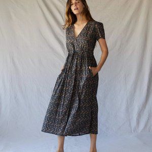 🆕Christy Dawn The Dawn Dress in Black Cosmos Floral Farm to Closet S NWT